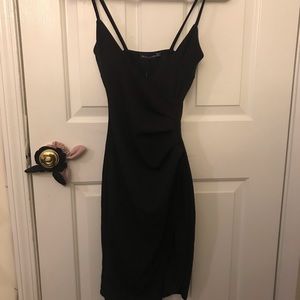 Black wrap style dress